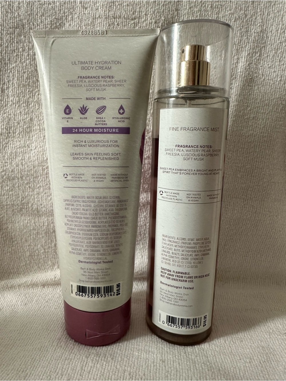Bath & Body Works Sweet Pea Hydrating Body Cream & Fragrance Mist - Pink - Picture 2 of 2